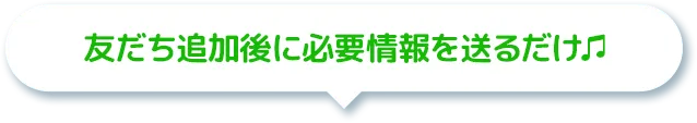 友だち追加後に必要情報を送るだけ